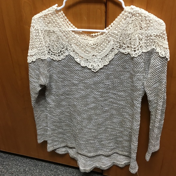 Lace and knot sweater