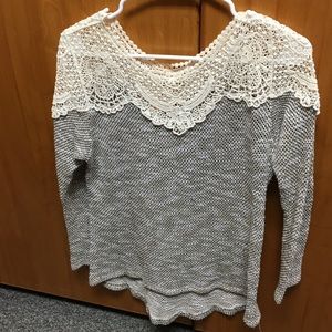Lace and knot sweater