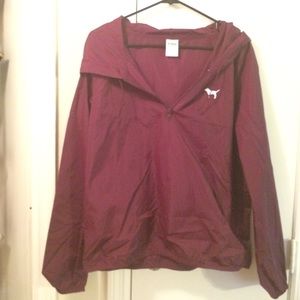 Pink pullover rain jacket