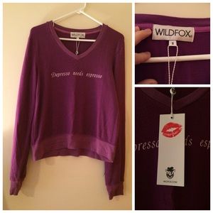 NWT Wildfox Depresso Needs Espresso Jumper