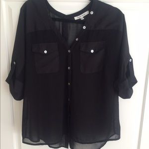 Black sheer blouse