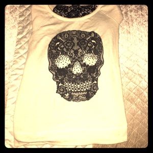 Lace- skull head sweatshirt