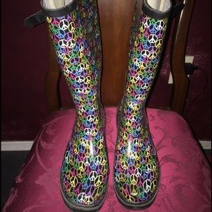 Rainbow Peace Sign Rainboots