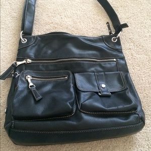 Black purse with matching umbrella