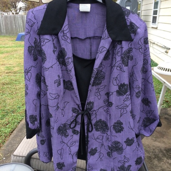 Purple & Black Floral Jacket