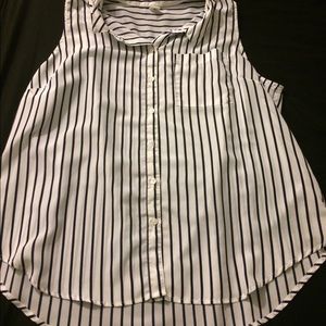 Stripped business blouse, vertical stripes