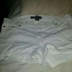 White denim shorts