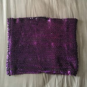 purple sequined piece usable as a top or skirt!