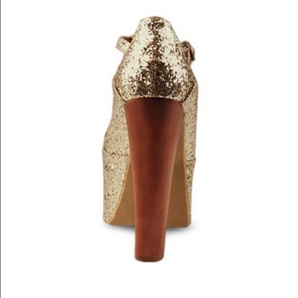 ⚡️SOLD Jeffrey Campbell Foxy Gold Glitter Heels - Picture 2 of 4