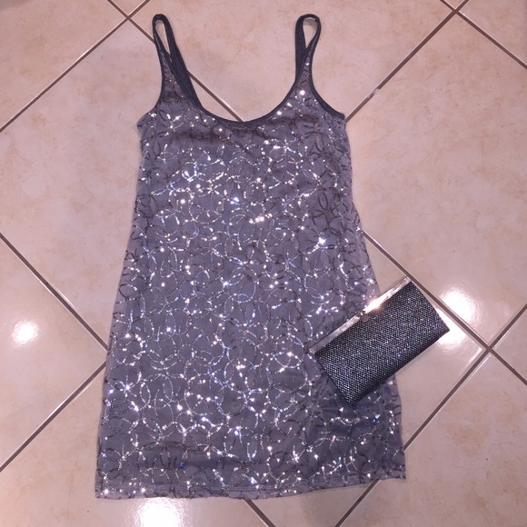 Price ⏬ Xs express silver sequin dress