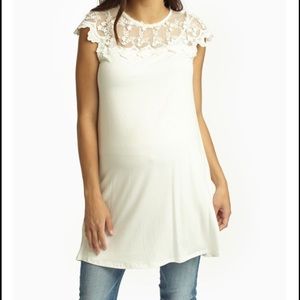 Lace Yoke Maternity Tunic