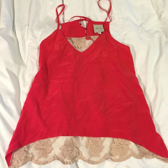 Mason coral lace back tank