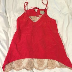 Mason coral lace back tank