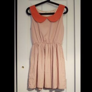 Peter Pan collar polka dot dress