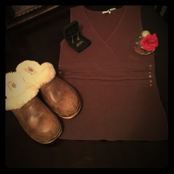 💖NWT💖Cache, Size M, Brown, ribbed top