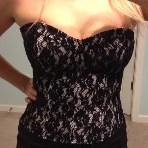 Bebe lace corset top