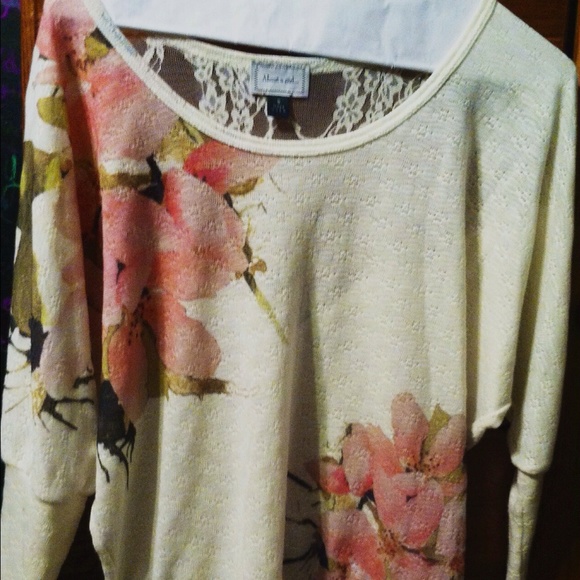 Cream Blouse with Flowers