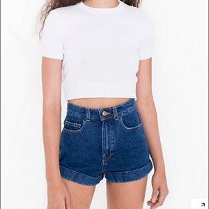 High-Waist Jean Cuff Short