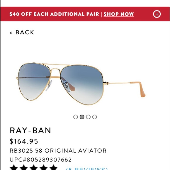 Gold and Blue Ray Bans