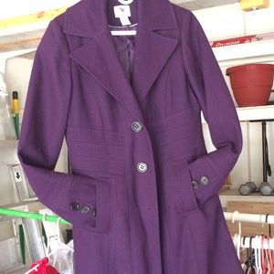 Women's Tall Purple Peacoat