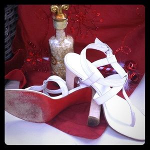 Christian Louboutin White Leather Sandals size 6