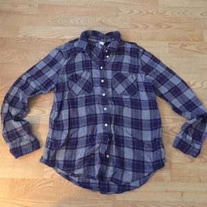 Plaid button down flannel shirt