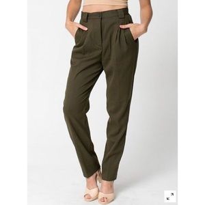Calvary Twill High-Waist Pleated Pant