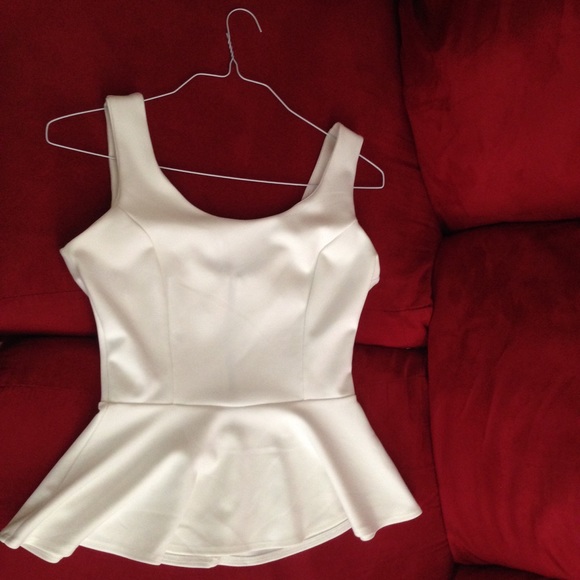 Tops - White Peplum Needle & Thread Top