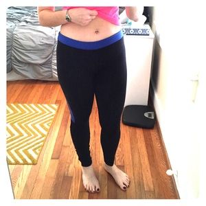 Black and Blue Spandex Leggings