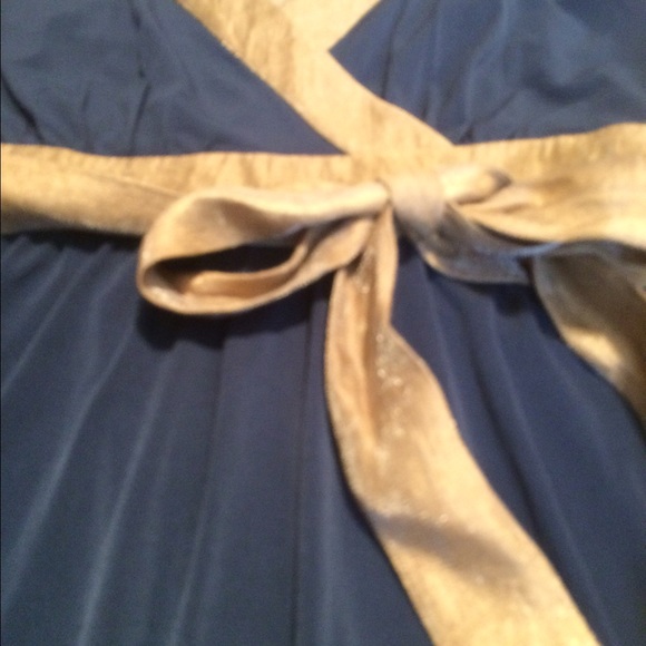 BCBG Blue & Gold Halter Dress - Picture 2 of 3