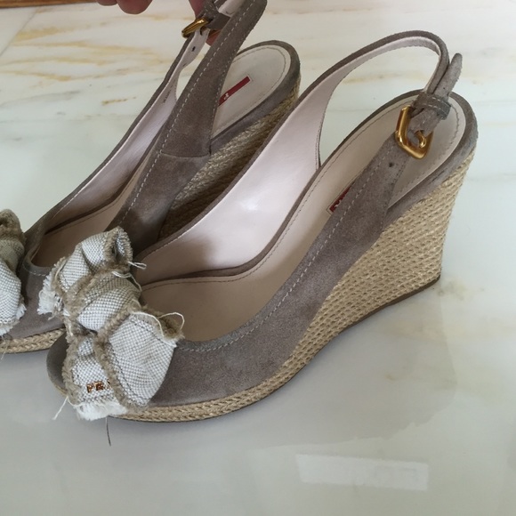 Prada wedge suede dark/light beige - Picture 2 of 3