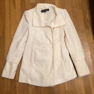 Super cute off white pea coat