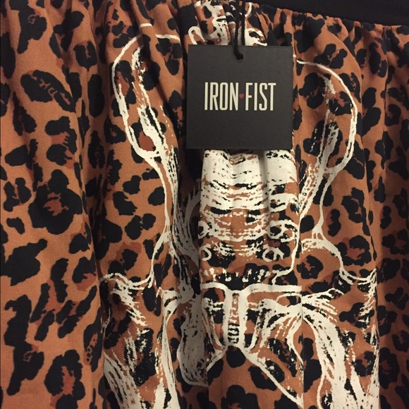 Iron Fist Leopard Bones Mini Skirt Skeleton NWT - Picture 3 of 4