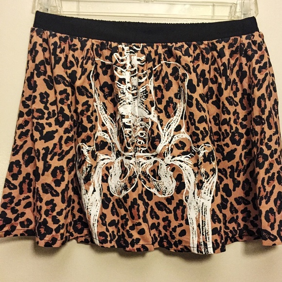 Iron Fist Leopard Bones Mini Skirt Skeleton NWT - Picture 4 of 4