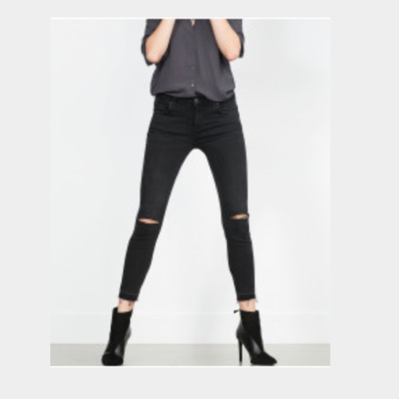 zara jeans brand new pants with rip at the knees poshmark