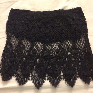 Black Crochet Tube Top