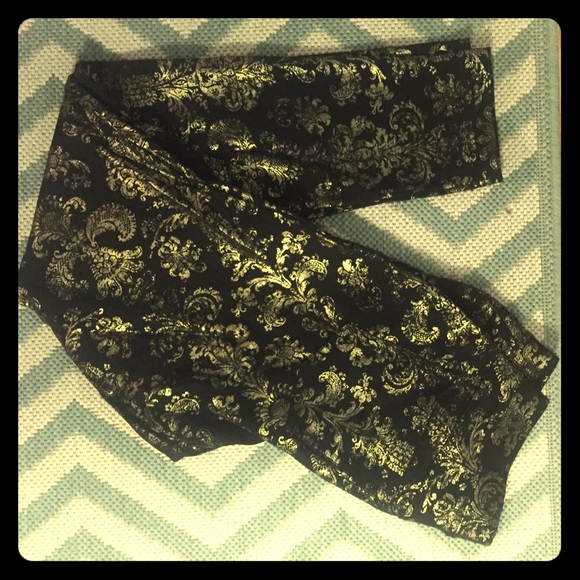 Black Leggings with Gold design