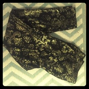 Black Leggings with Gold design