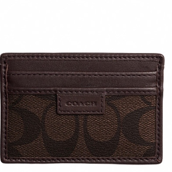 NEW COACH SLIM CARD CASE IN SIGNATURE $78 - Picture 1 of 3