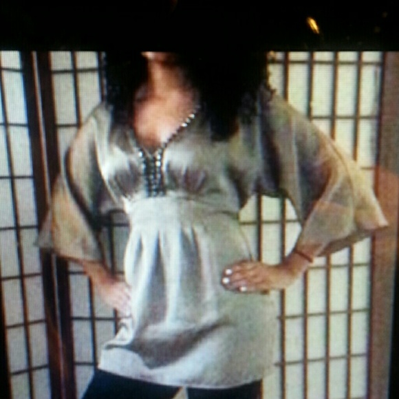 Bronze Dolman Sleeve Empire Style Blouse or Mini