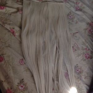 Pale blond hair extensions synthetic READ Details