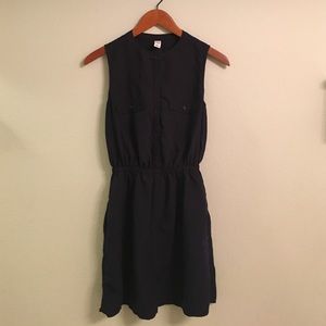 Navy blue button up dress