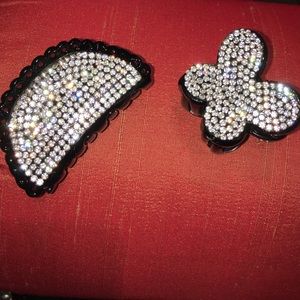 ✨Gorgeous!!✨ 2 Hair clips black/ rhinestones 💕