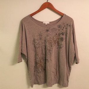 Brown, flower design shirt