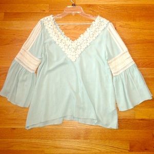 Blouse with lace patterns