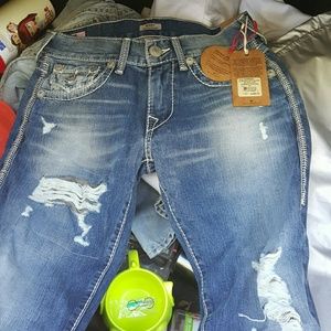 Brand new true religion baseball stitched jeans