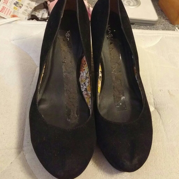 Black suede wedges