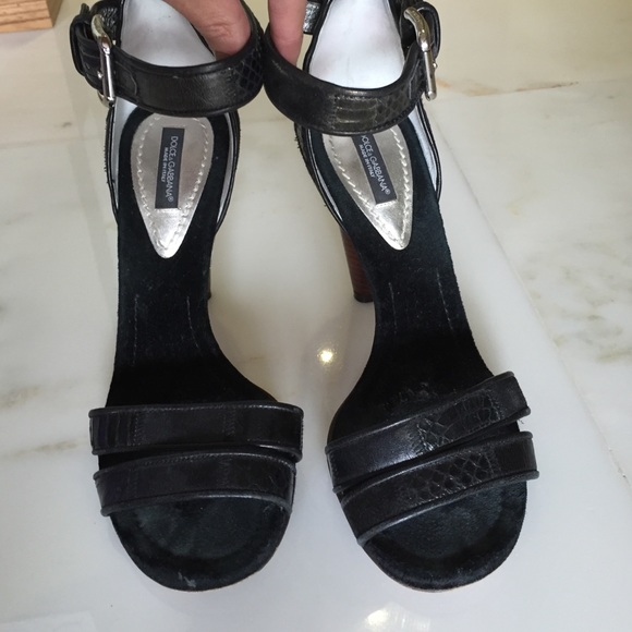 Dolce Gabanna black high heel sandals