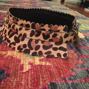 BCBG cheetah fur belt