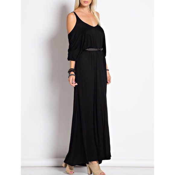 X "Embrace" Cold Shoulder Maxi Dress - Picture 2 of 4